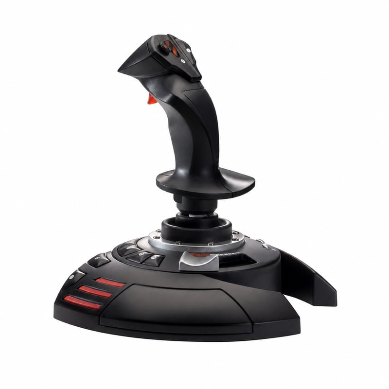 Letecký joystick Thrustmaster T.Flight Stick X pre PC — chybný, čiastočne funkčný: tlačidlo Axis 9 je zaseknuté (stav: viď 2. obrázok)