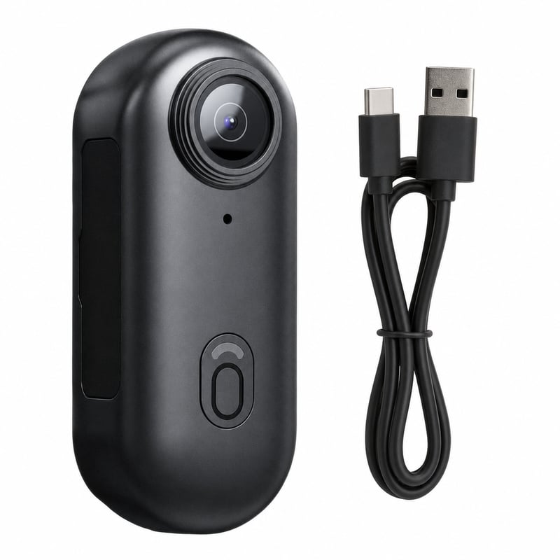 TOSBARRFT 1080P POV Pro tjelesna kamera crna, kopča s rotacijom od 360°, magnetski nosač — nepotpun set dodataka (stanje: vidi 2. sliku)
