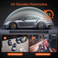 Miofive S1 Ultra 4K+4K Autós Menetrögzítő Kamera, Első-Hátsó GPS, 5.8GHz WiFi, Éjjellátó, 3" IPS Kijelző, 64GB Kártya, HDR, Applikáció 5