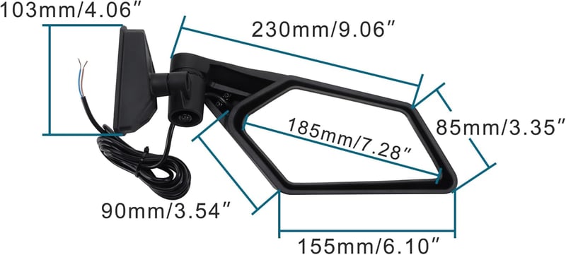 GOOFIT Univerzális Motoros Visszapillantó Tükör - 180° Panoráma Látószög, Szélvédőre Szerelhető, Fekete Ovális Kialakítás Robogókhoz, ATV-he