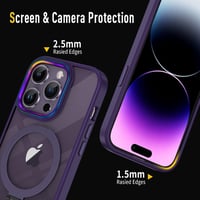 iPhone 14 Pro Max MagSafe-kompatibilis átlátszó tok lila mágneses állvánnyal 8
