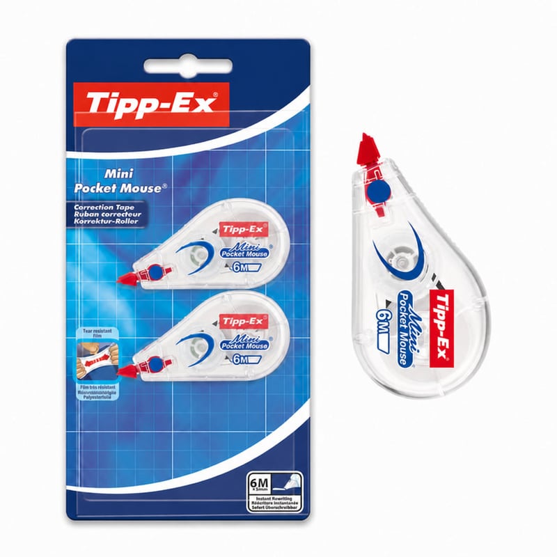 Korektor v páske Tipp-Ex Mini Pocket Mouse, 6 m x 5 mm, na školské a kancelárske použitie, 2 ks (zvyšok 3-balenia)