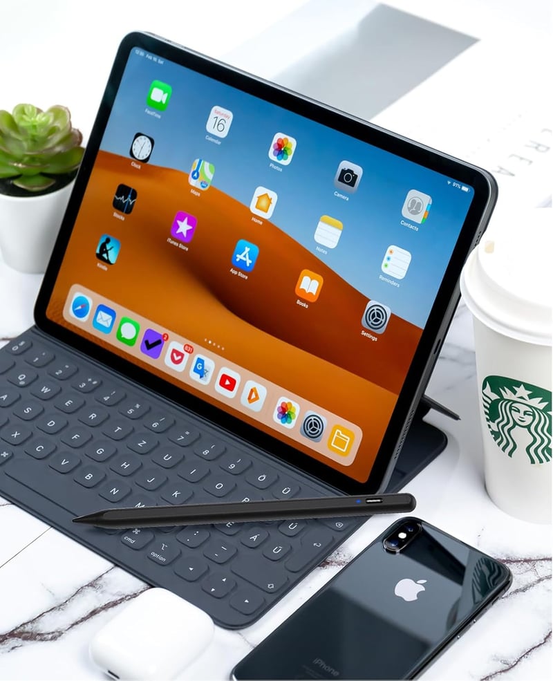 Kenkor mágneses érintőceruza 1,5 mm-es heggyel - iPad, iPhone és Android készülékekhez (fekete)