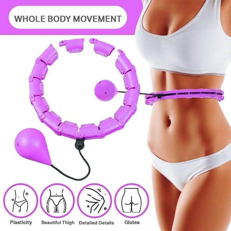 Smart Hula Hoop Felnőtteknek - Leesés Nélküli, Súlyozott Masszázs Karika Fogyáshoz, 24 Levehető Elem