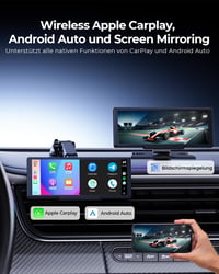 Krunia 8,1" Vezeték Nélküli Hordozható Autós Kijelző 60FPS - Apple CarPlay & Android Auto Támogatás, Tolatókamera, GPS Navigáció, Hangvezérl 2