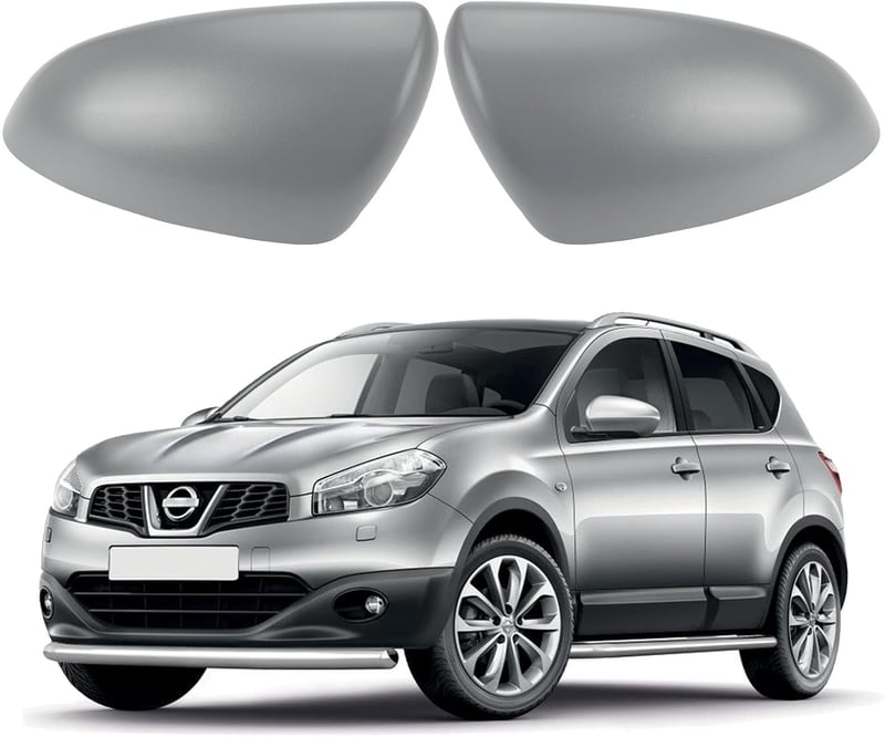 ConBlom Visszapillantó Tükör Borítás Nissan Qashqai 2007-2014 Modellekhez - Texturált Fekete ABS Műanyag Tükörkupak Szett Bal és Jobb Oldalr