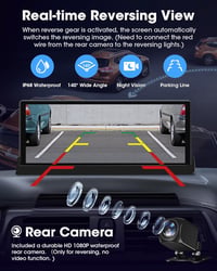 Jansite 10,26" Érintőképernyős CarPlay Android Autós Kijelző Állvánnyal - GPS Navigáció, Tolatókamera, Siri/Google Asszisztens, Vezeték Nélk 6