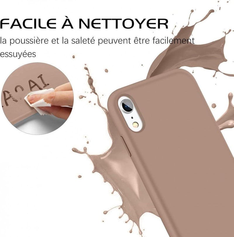 iPhone XR Barna Szilikon Tok Üvegfóliával - Felújított Szett