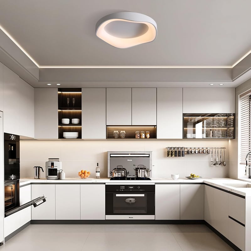 meibeileil Minimál LED Mennyezeti Lámpa 40cm - Négyzet Alakú Dimmelhető Üveg Lámpatest 36W 1600lm 3500K Meleg Fény Nappaliba, Hálóba, Konyhá