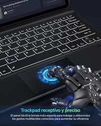 Doohoeek Bluetooth Billentyűzet Tok Samsung Galaxy Tab S8+ 12.4''/S7 FE 2021/S7+ 2020 Tablethez, 7 Színű Háttérvilágítással, Fekete - S8 Plus 5