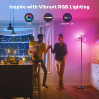 SIBRILLE RGB Állólámpa 20W - Távirányítós LED Padlólámpa 1300lm, 3000K-6000K, Érintésvezérelt, Színváltós Olvasólámpa Nappaliba, Hálószobába 7