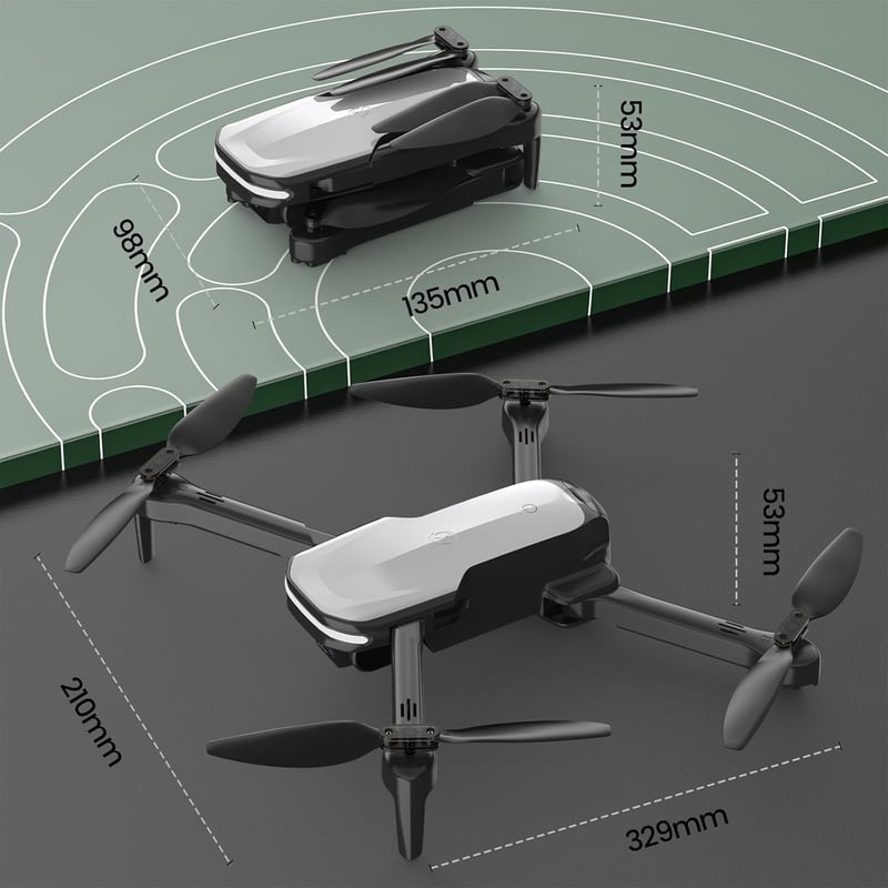 Holy Stone HS280 Összecsukható Drón 1080P HD Kamerával - FPV, Hanggal és Gesztussal Irányítható, 2 Akkumulátorral, Hosszú Repülési Idővel, G