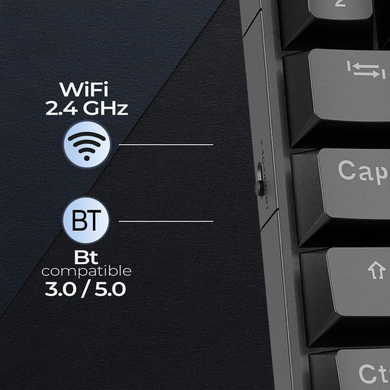 EMPIRE GAMING K246 Kompakt Vezeték Nélküli Gamer Billentyűzet TKL 65% WiFi Bluetooth Type-C MX Red Mechanikus Kapcsolókkal RGB Háttérvilágít