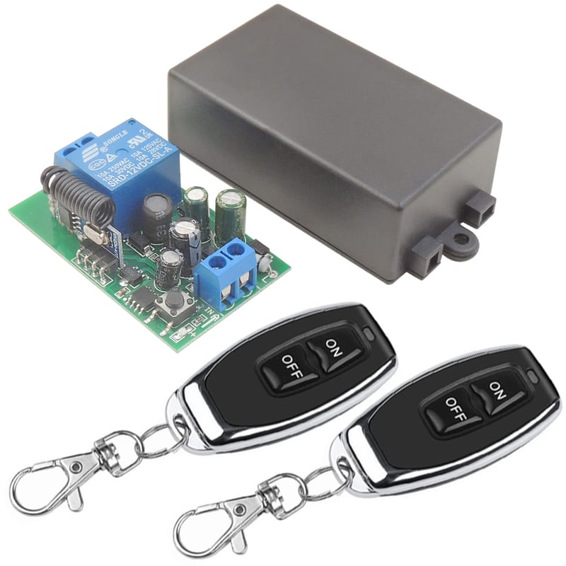 DieseRC 433MHz-es távirányítós rádiófrekvenciás relé kapcsoló, 220-240V, 1500W, 2 adóval