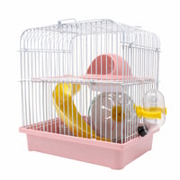 Cușcă metalică pentru hamsteri ICA HAM15 Play Garden, dimensiune mare, design drept — roz în loc de roșu (stare: vezi imaginea 2) 1