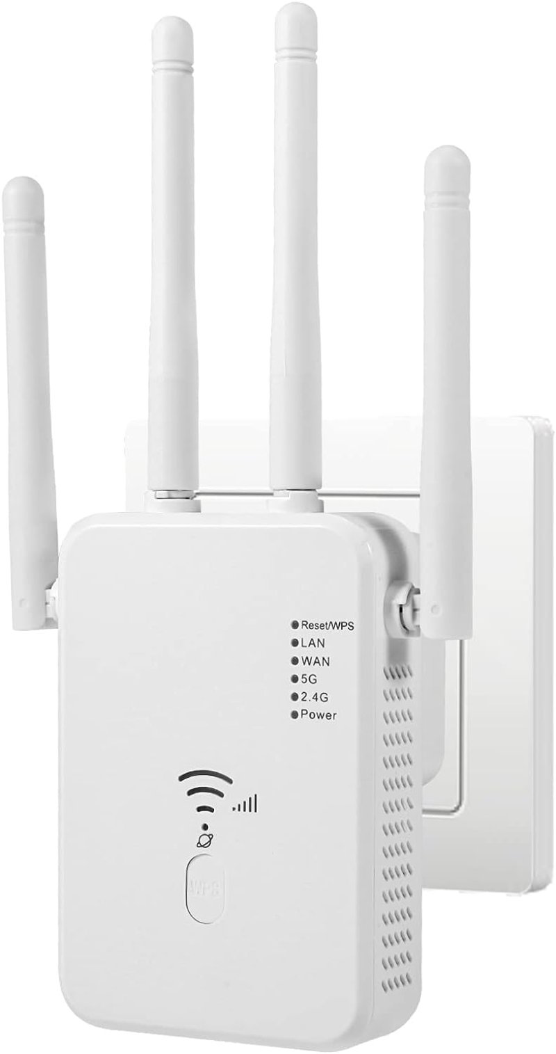 Repetor Wi-Fi TP-Link AC1200 Dual Band cu 4 Antene și Port LAN