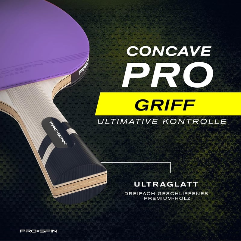 PRO SPIN Karbon Pingpong Ütő - Professzionális Lila Limitált Kiadás, 2.0 mm Szivacs, Kiváló Pörgetés és Pontosság, Védőtokkal, Középhaladó J - 1 Pack | Purple