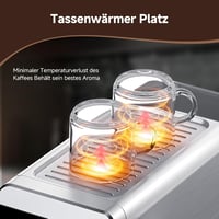 AMZCHEF Eszpresszó Kávéfőző 20 Bar Nyomással, LED Kijelzővel - 2 az 1-ben Tejhabosítós Kávégép, 1,2L Kivehető Tartály, Kompakt Rozsdamentes  6