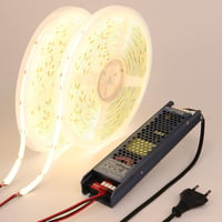 BENLUN 24V COB LED Szalag 20m, 4000K Természetes Fehér, IP65 Vízálló, Öntapadós, 312LED/m, CRI93, Kültéri-Beltéri Dekorációhoz, Tápegységgel 1