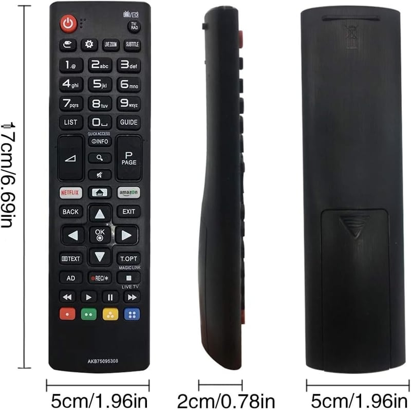 FOXRMT AKB75095308 Univerzális Távirányító LG Smart TV-hez - Beállítás Nélküli Használat, 10m Hatótáv, Kompatibilis 60UJ6309 65UJ6309 43LJ61