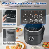 AMZCHEF 2L Multifunkciós Rizsfőző 7 Főzési Programmal - 400W Elektromos Konyhai Készülék Melegen Tartás Funkcióval, Időzítővel és Hordozó Fo 7