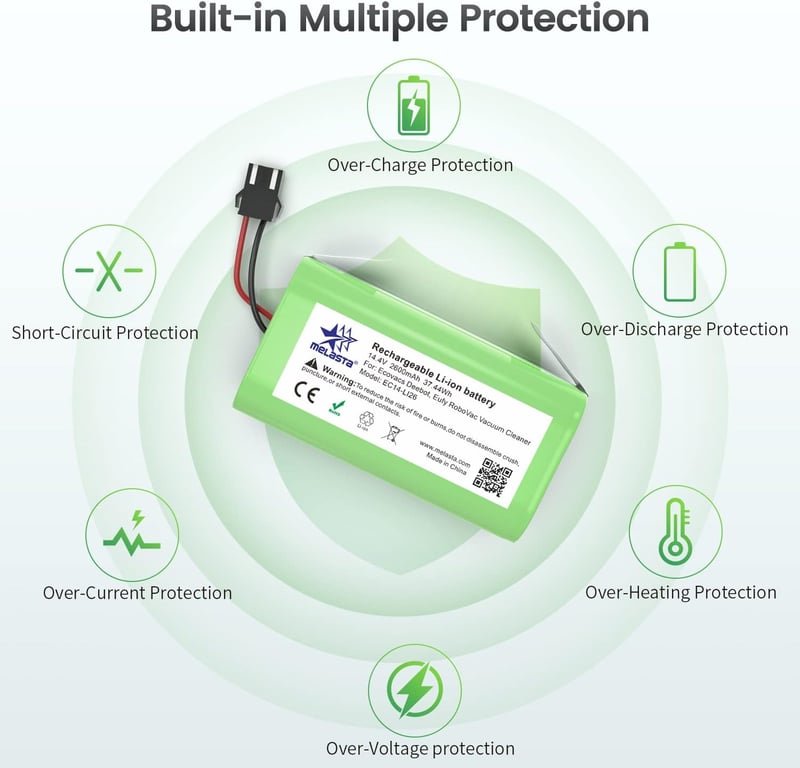 MELASTA 2600mAh Akkumulátor Ecovacs Deebot N79 N79S Tesvor X500 Eufy RoboVac 11 11S 30C 15C 35C Robotporszívó Csere Akku 14.4V