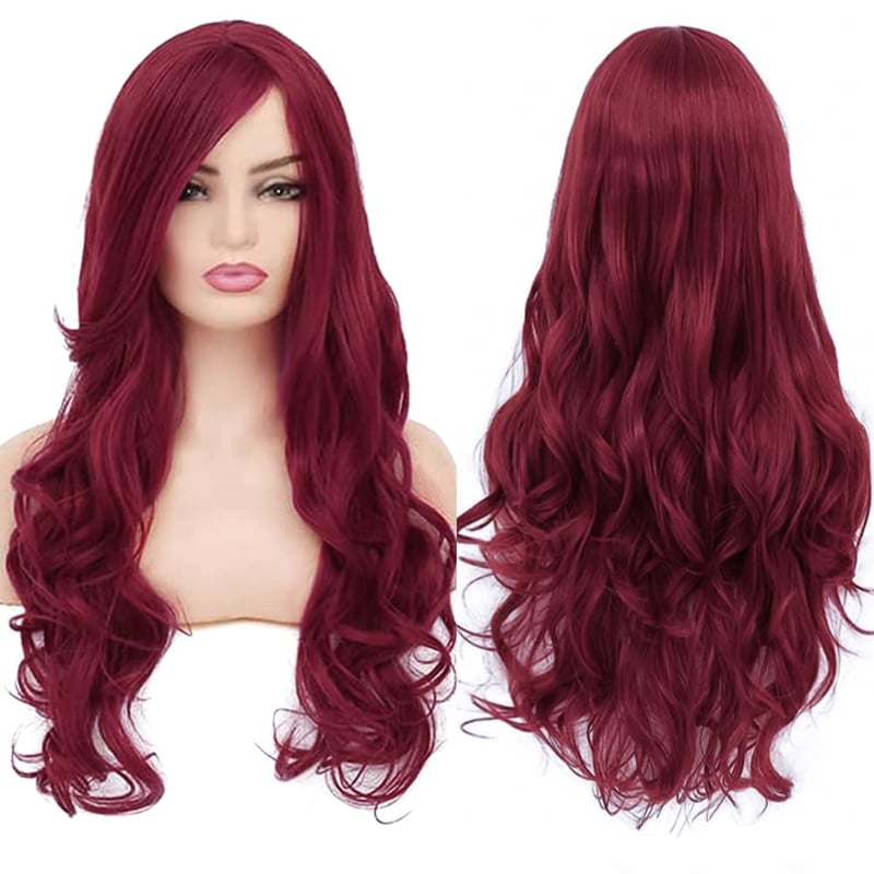 Colorfulpanda Hosszú Göndör Vörös Paróka - 80 cm Hőálló Szintetikus Műhaj Nőknek, Cosplay, Halloween, Jelmez Partikhoz