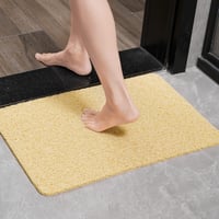 HITSLAM Csúszásgátló Fürdőszobaszőnyeg 60x40cm, Gyorsan Száradó Beige PVC-Luffa Kádszőnyeg Lefolyóval 8