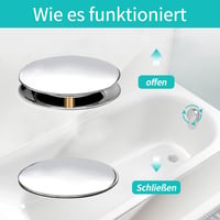 Univerzális sárgaréz fürdőkád dugó, 39-43mm, 8mm-es rúddal 7