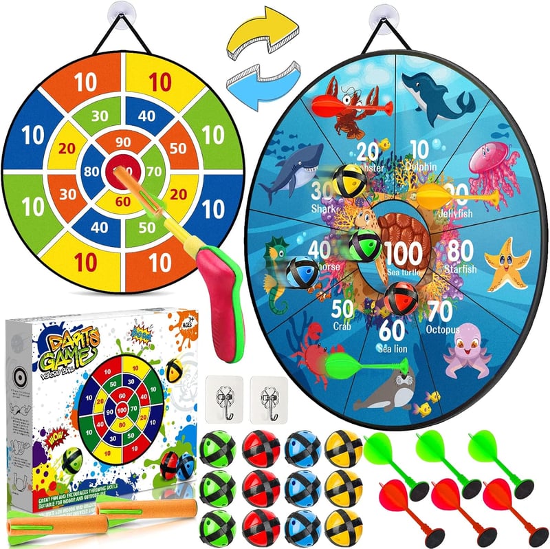 Kétoldalas Montessori Darts Készlet Gyerekeknek - 66 cm, Labdákkal és Játék Baltákkal