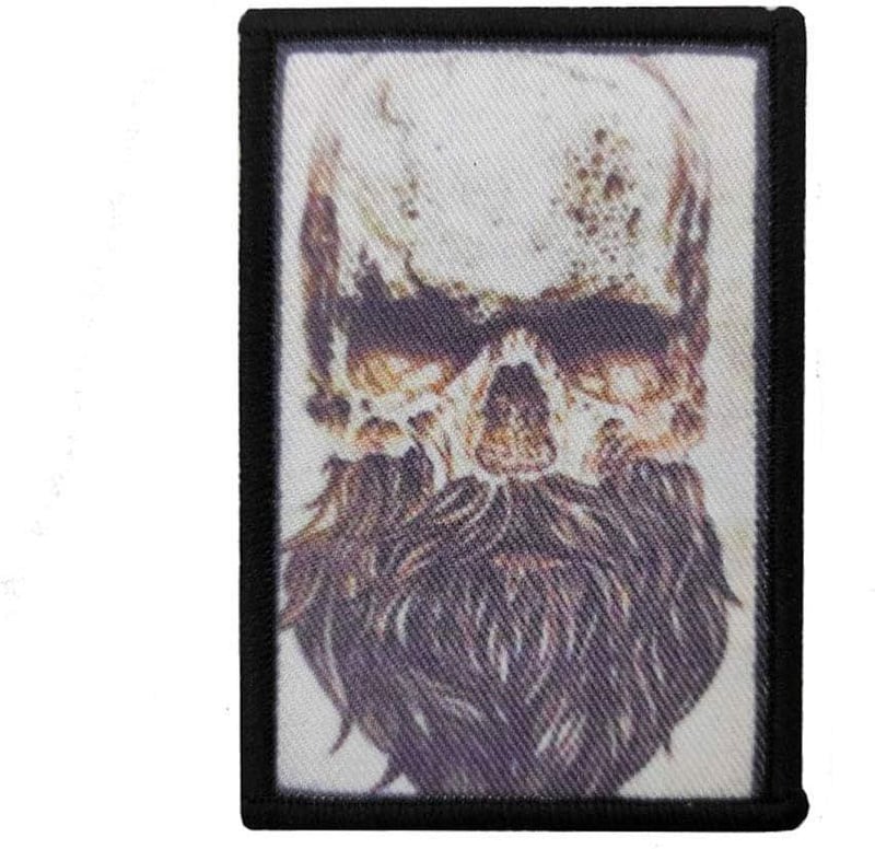Koponya Szakáll Taktikai Jelvény - Bőr, Könnyen Rögzíthető Cute-Patch