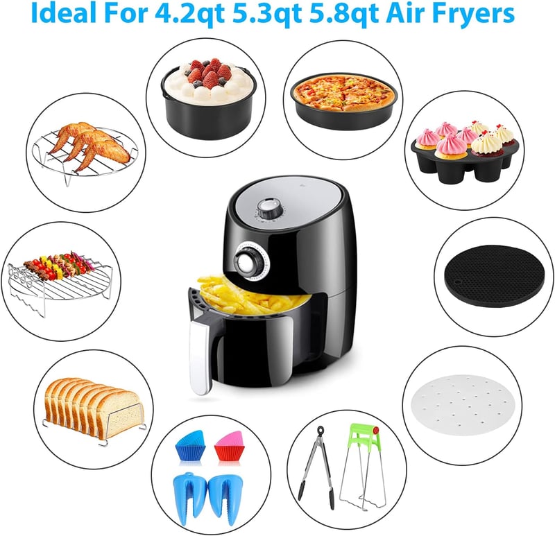 Philips XXL Airfryer kiegészítő készlet - 14 részes, BPA-mentes, tapadásmentes bevonatú tartozékok 4.5-5.5L-es légkeveréses sütőkhöz
