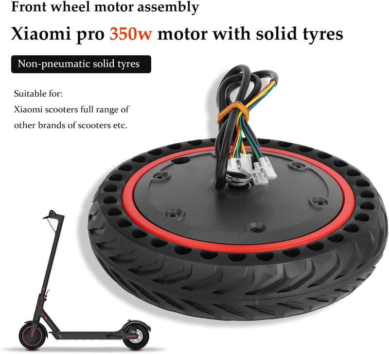 Yungeln 36V 350W Elektromos Roller Motor Tömör Gumiabroncsos Kerékkel - Xiaomi 1S M365 Pro/Pro2/Mi3 Rollerekkel Kompatibilis Alkatrész