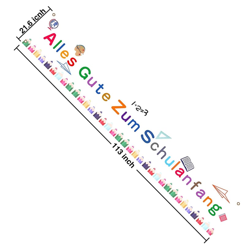 Német Nyelvű Iskolakezdési Dekoráció - Üdvözlő Banner