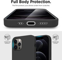 iPhone 12 Pro Max Sötétszürke Szilikon Tok Mikroszálas Béléssel 6