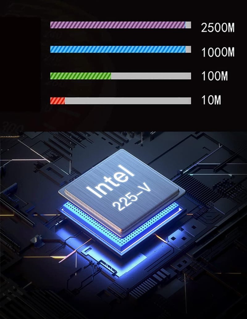 ULANSeN Intel I225-V 2.5Gbps PCIe Hálózati Kártya Cat8 Kábellel