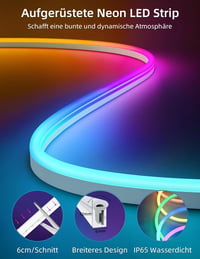 Lamomo 20m RGB LED Szalag Távirányítóval és Applikációval - 24V Vízálló Fénycsík Bluetooth Zeneszinkronnal, Fényerőszabályzással Partikhoz,  7