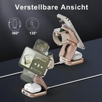 AC Island 5 az 1-ben Mágneses Töltőállomás iPhone 16/15/14/13/12, Apple Watch, AirPods Készülékekhez - Összecsukható Utazási Vezeték Nélküli 8