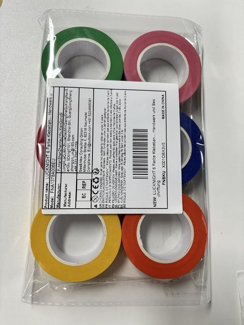 LUCKNIGHT Színes Ragasztószalag Készlet - 6 Szín, 20mm x 15m, Festőszalag Dekorációhoz, Kézművességhez, Címkézéshez, Faldekoráláshoz