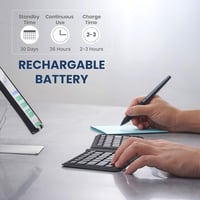 Perixx PERIBOARD-805 Ergo Összehajtható Bluetooth Billentyűzet - Ergonomikus V-alakú Kialakítás - iOS, Android, Windows Kompatibilis - Ultra 5