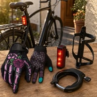 Pachet Siguranță Urbană: mănuși + stop cu lumină de frână + suport bidon + antifurt bicicletă 1