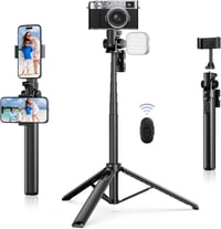 ULANZI MT-70 Szelfibot Állvány 158cm, Távirányítóval és 2 Levehető Telefontartóval, 360°-os 1