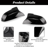 Asasytal Tükör Borítás BMW 5/6/7 Sorozathoz F10 F11 F18 LCI GT F07 F06 F12 F13 F01 F02 - Fényes Fekete ABS Műanyag Visszapillantó Tükör Burk 7