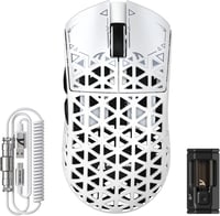 ATTACK SHARK R5 Ultra Szénszálas Gamer Egér, 39g Szuperkönnyű, 8000Hz Vezeték Nélküli, 42000 DPI, Bluetooth/2.4G/Vezetékes, Fehér 1