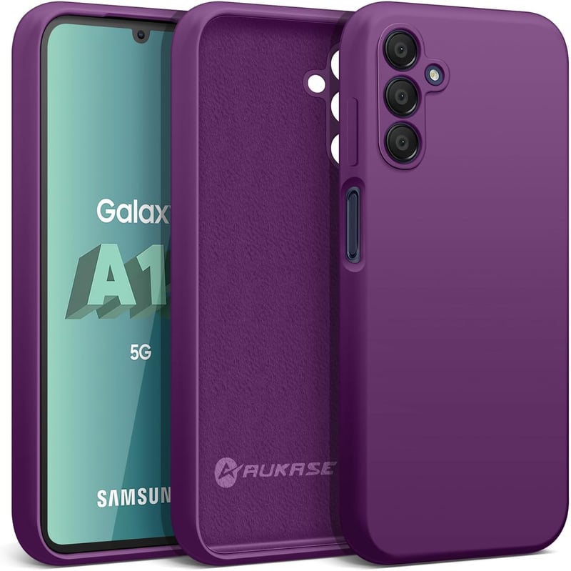 Samsung Galaxy A15 4G/5G Prémium Szilikon Tok - Lila, Ütésálló AUKASE Védőtok