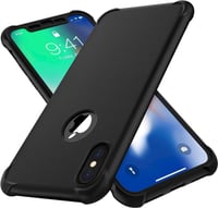 iPhone X/XS Fekete Szilikon Védőtok Üvegfóliával - Teljes Védelem Szett 4