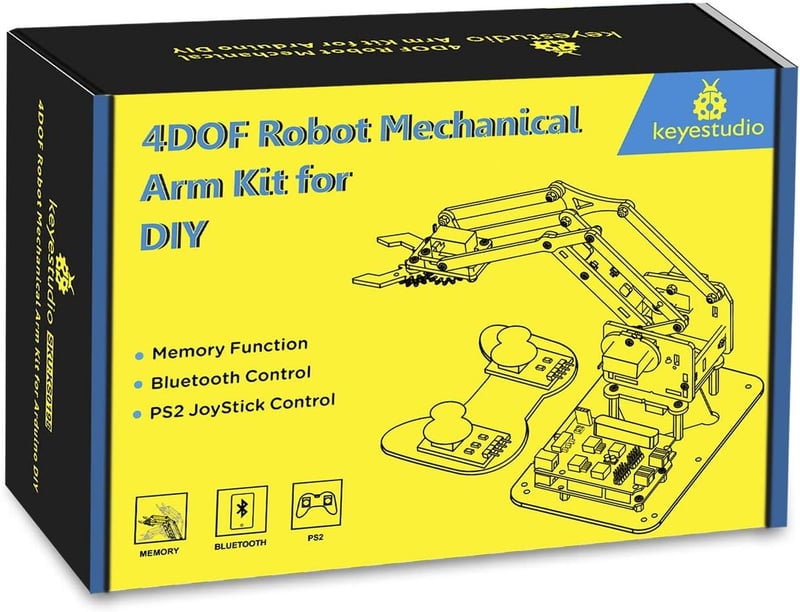 KEYESTUDIO 4DOF Robot Autó Kit Arduino Szenzorral Okostelefon Vezérléssel