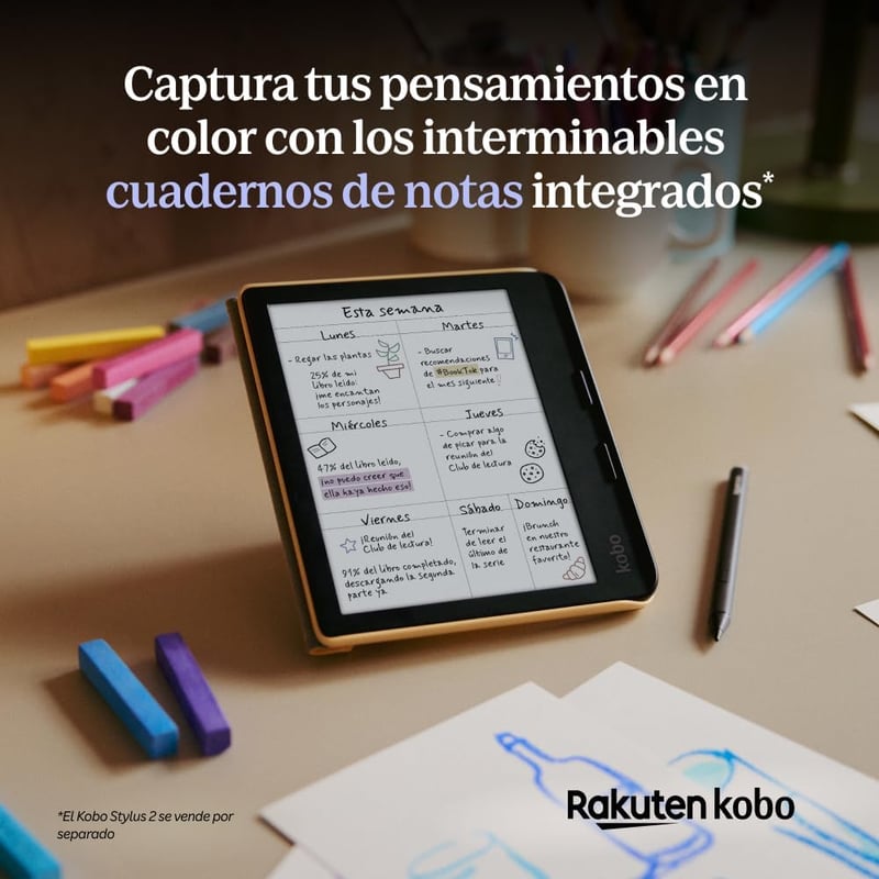Kobo Libra Colour Fehér E-könyv Olvasó 7" Kijelzővel, 32GB Tárhely, Vízálló, Ergonomikus Kialakítás, Színes Képernyő