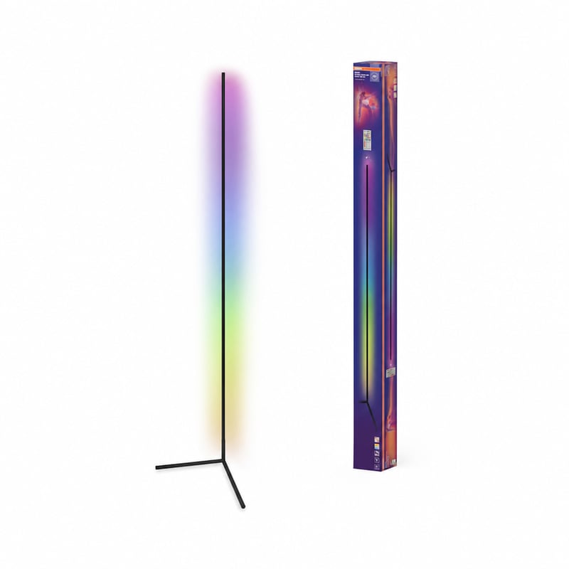 Rohová stojacia LED lampa Osram Matter WiFi 2000 mm 20W RGBW — netestované (diaľkový ovládač nefunguje) (stav: pozri 2. obrázok)