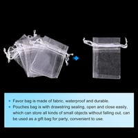 Fehér organza ajándékzacskó 100db - 5x7cm, esküvőre, partira 3